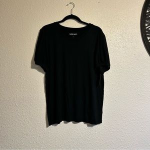 Black tee with mesh sleeves